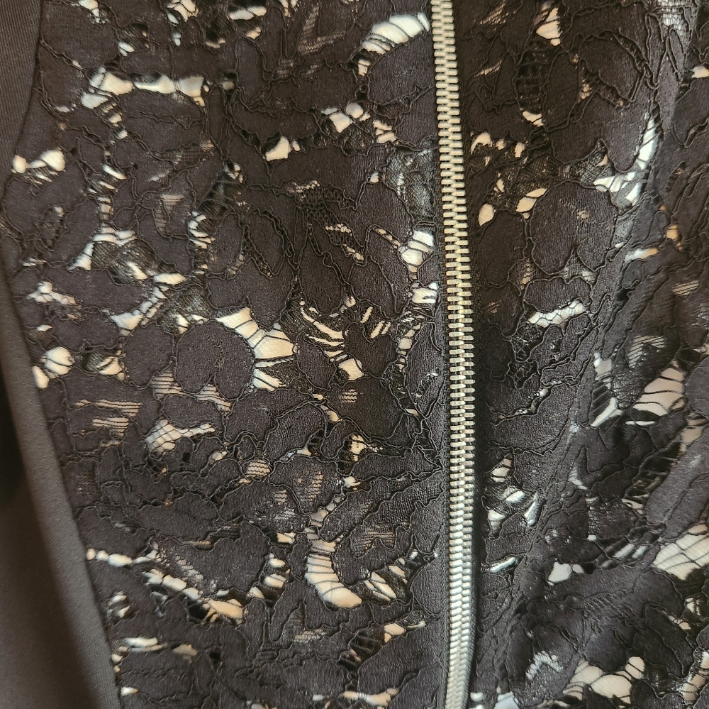 Betsey Johnson Black Mini Dress with Silver Pattern - Picture 4 of 4
